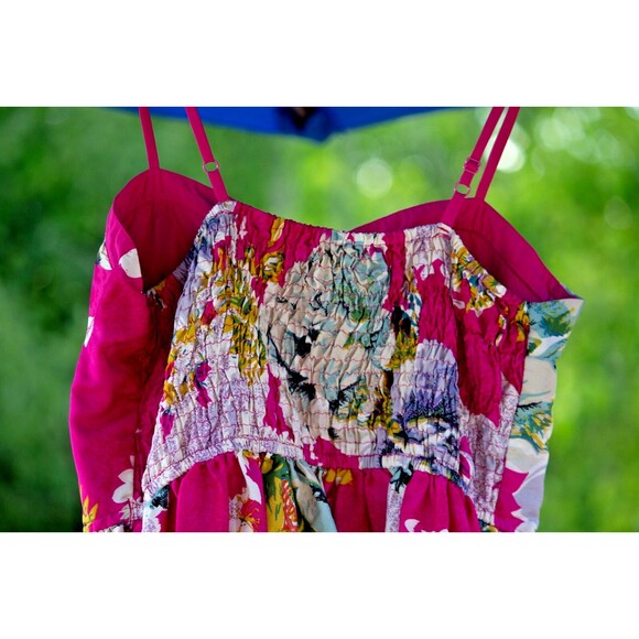 Anthropologie Band of Gypsies Pink Teal Abstract Floral Dress Womens Size Large - Picture 9 of 16